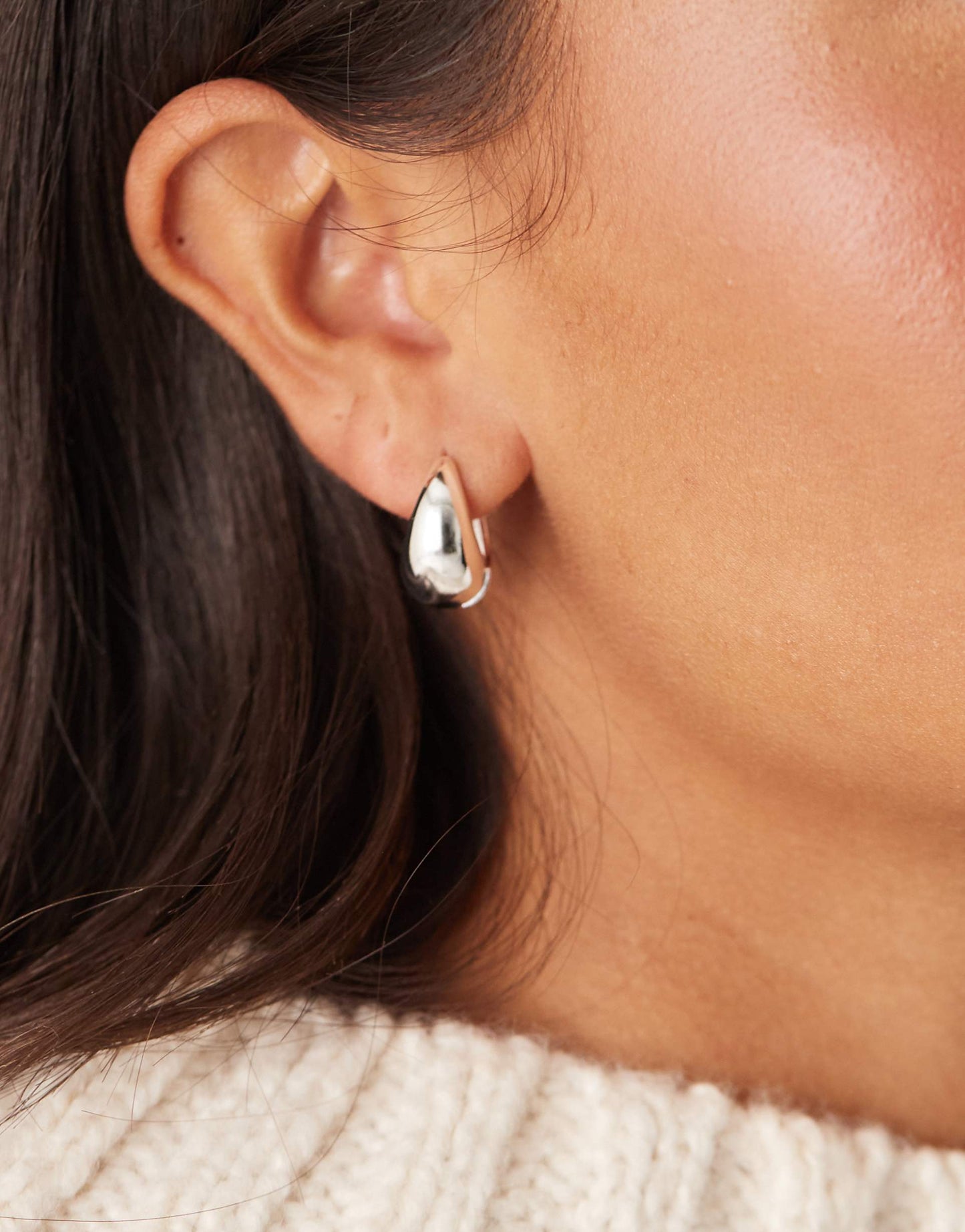 Abgerund vergoldete Ohrringe – 18K Gold oder Silber