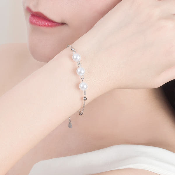Freya™ | Platinum Perlenarmband