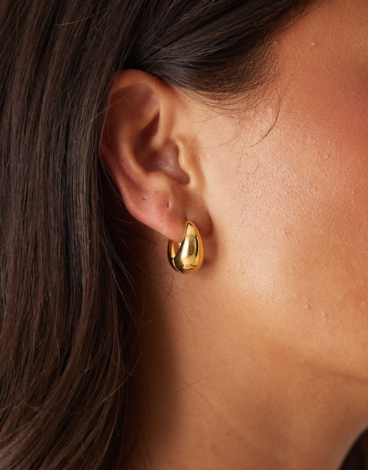 Abgerund vergoldete Ohrringe – 18K Gold oder Silber