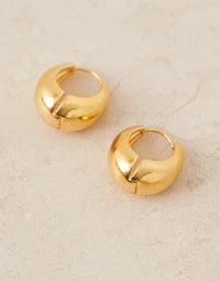 Abgerund vergoldete Ohrringe – 18K Gold oder Silber