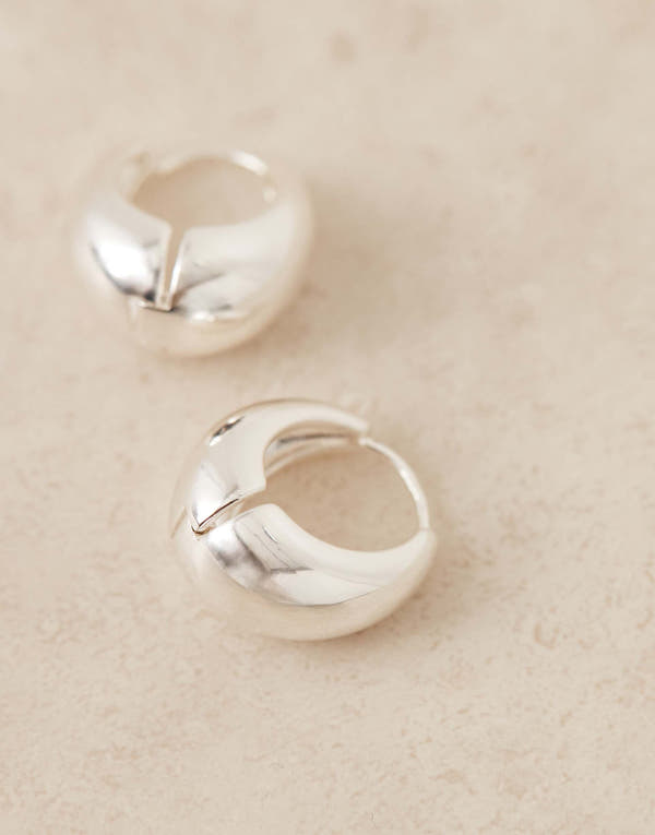 Abgerund vergoldete Ohrringe – 18K Gold oder Silber