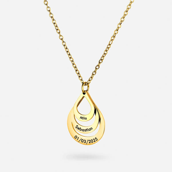 Rae™ | Tropfen Halskette mit Gravur